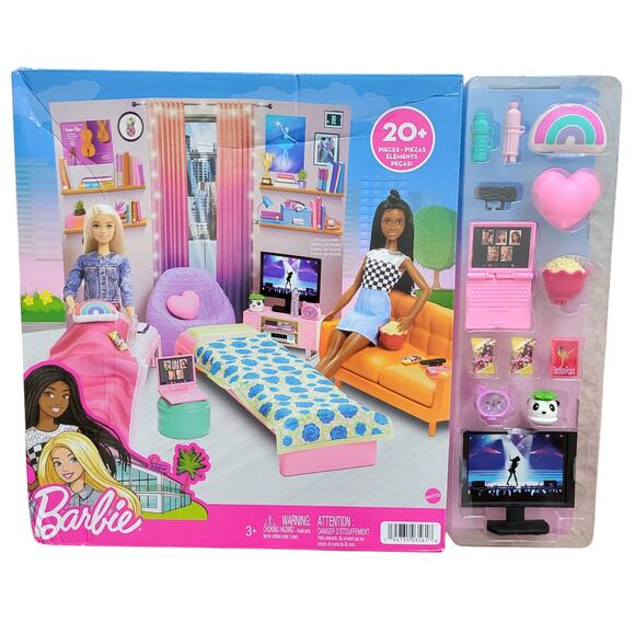 Damaged Box Barbie Doll Big City Big Dreams Dorm Room Furniture & Accessories - Picture 1 of 5